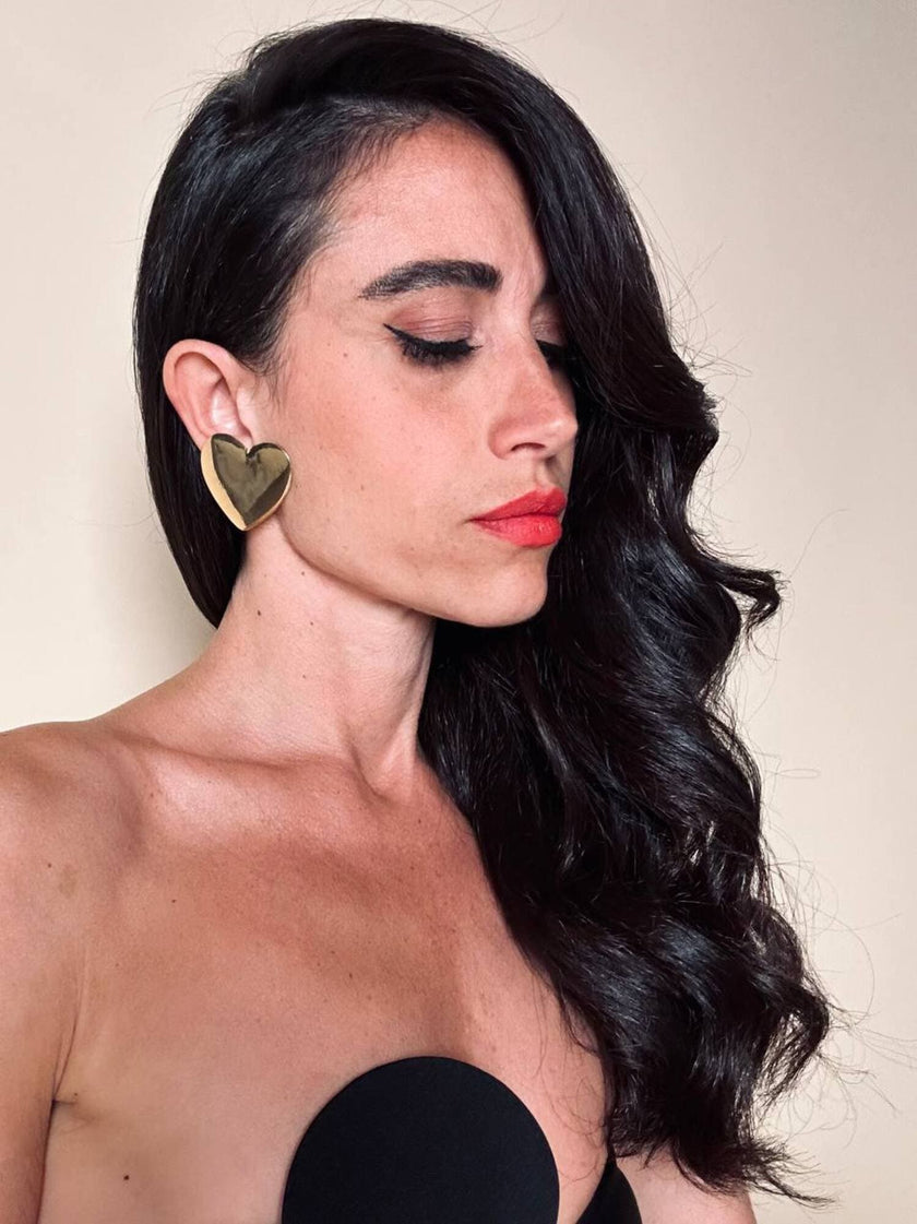 Maxi clip dorate a forma di cuore “Moschino”