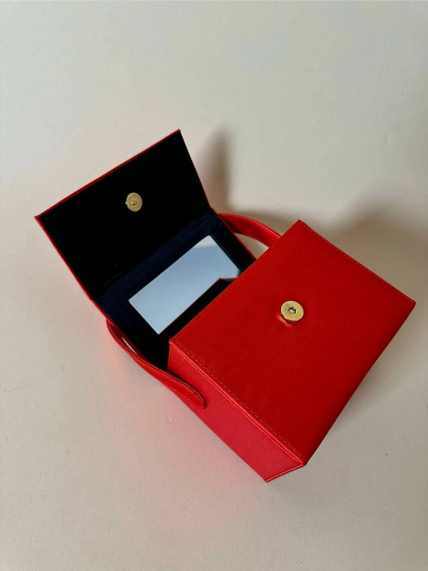 Mini bag in raso rosso “Versace Profumi”