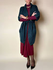 Cardigan Carven in lana verde con manica a tre quarti e cintura in vita