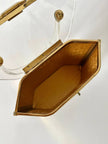 Box Bag vintage in lucite e metallo dorato effetto intrecciato