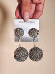 Orecchini pendenti con sfere in paillettes argento