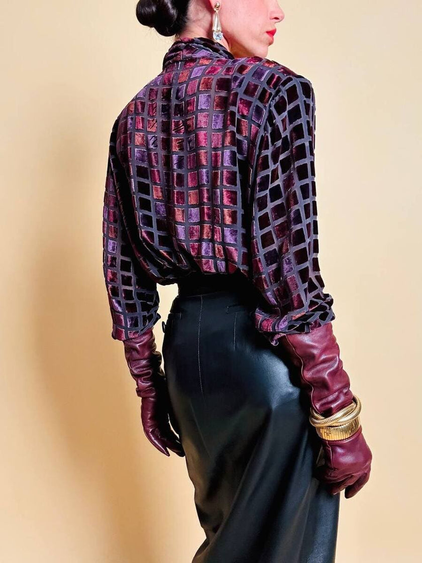 Camicia sartoriale in velluto dévoré