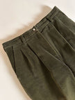 Pantalone a vita alta in corduroy verde oliva Rizzi Sport