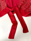 Top-Bolero vintage rosso con taglio a mantellina in seta ricamato con paillettes