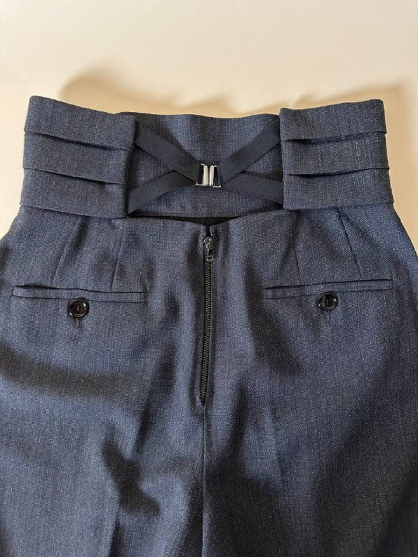 Pantalone a sigaretta con panciotto grigio antracite “D&G”