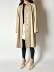 Vintage Burberry’s Trenchcoat aus beigem Gabardine mit passendem Gürtel und Check-Futter