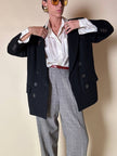 Blazer doppiopetto nero in pura lana “Yves Saint Laurent”