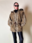 “Yves Saint Laurent” faux fur leopard print parka