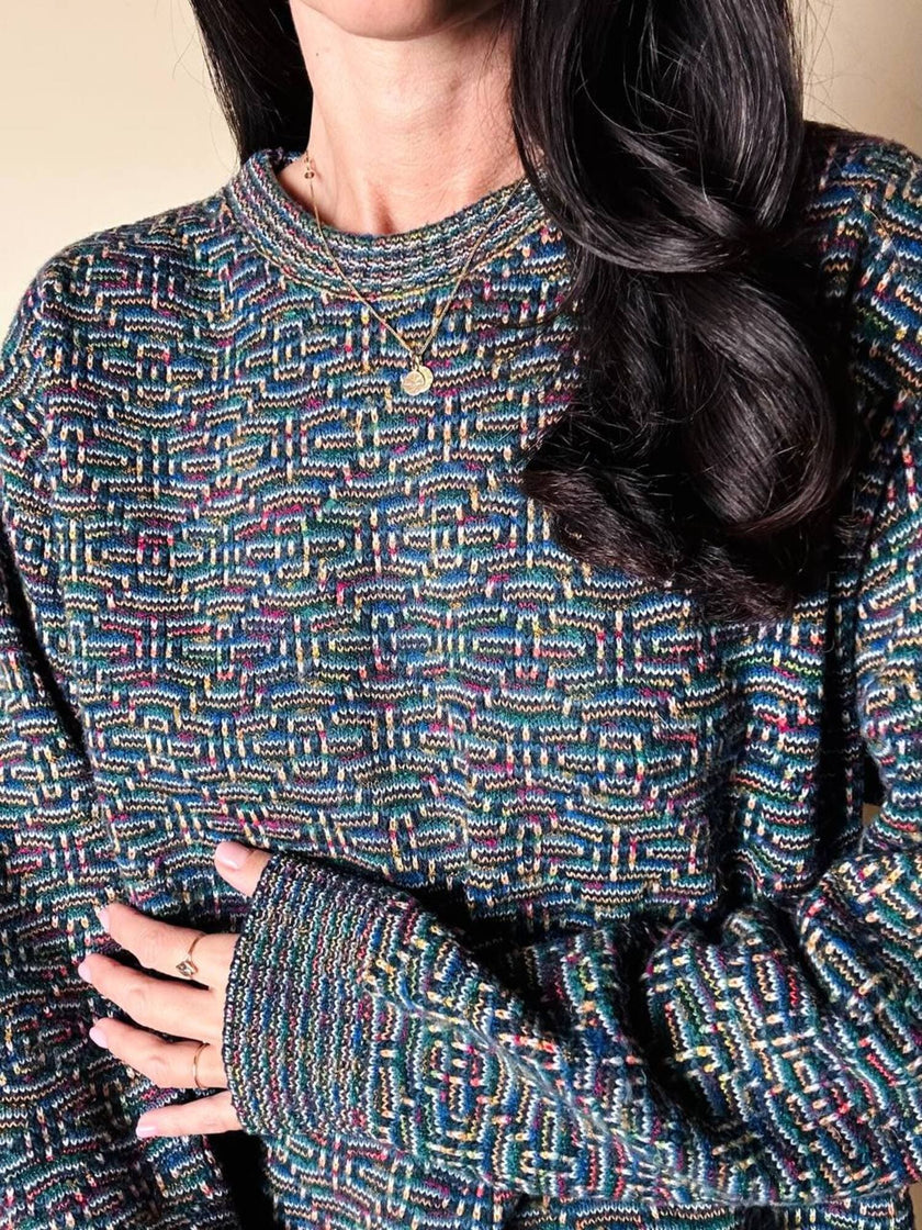 Vintage Missoni Sport Pullover mit mehrfarbigem geometrischen Muster