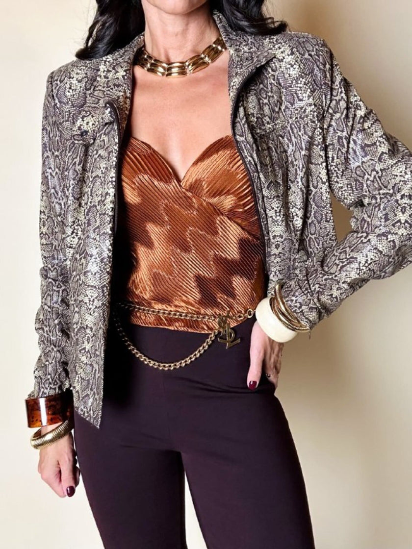 Ensemble Yvan & Marzia in tessuto stretch fantasia pitone