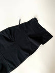 Bustier vintage Yves Saint Laurent en tissu noir agrémenté d'un galon serpentin en lamé doré