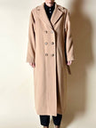 Cappotto vintage Kamaé modello vestaglia in lana e cachemire cammello chiaro