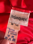 Costume intero Yves Saint Laurent roso brillante con maxi logo ricamato