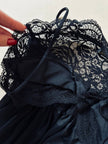 Slip dress nero in pizzo con coppe a balconcino “La Perla”