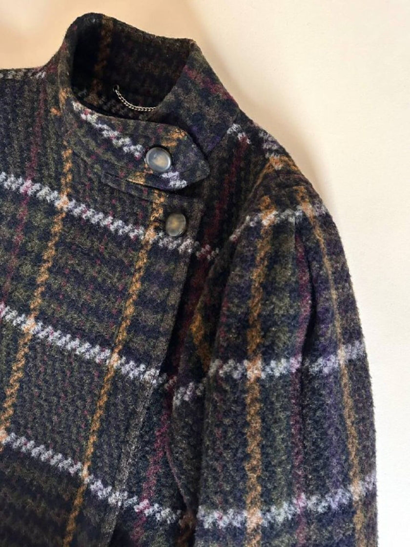 Cappotto lungo in pura lana vergine  fantasia tartan Fashion By Classic