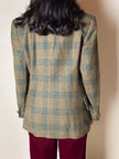 Blazer Yves Saint Laurent de lana con estampado de Príncipe de Gales verde y ocre
