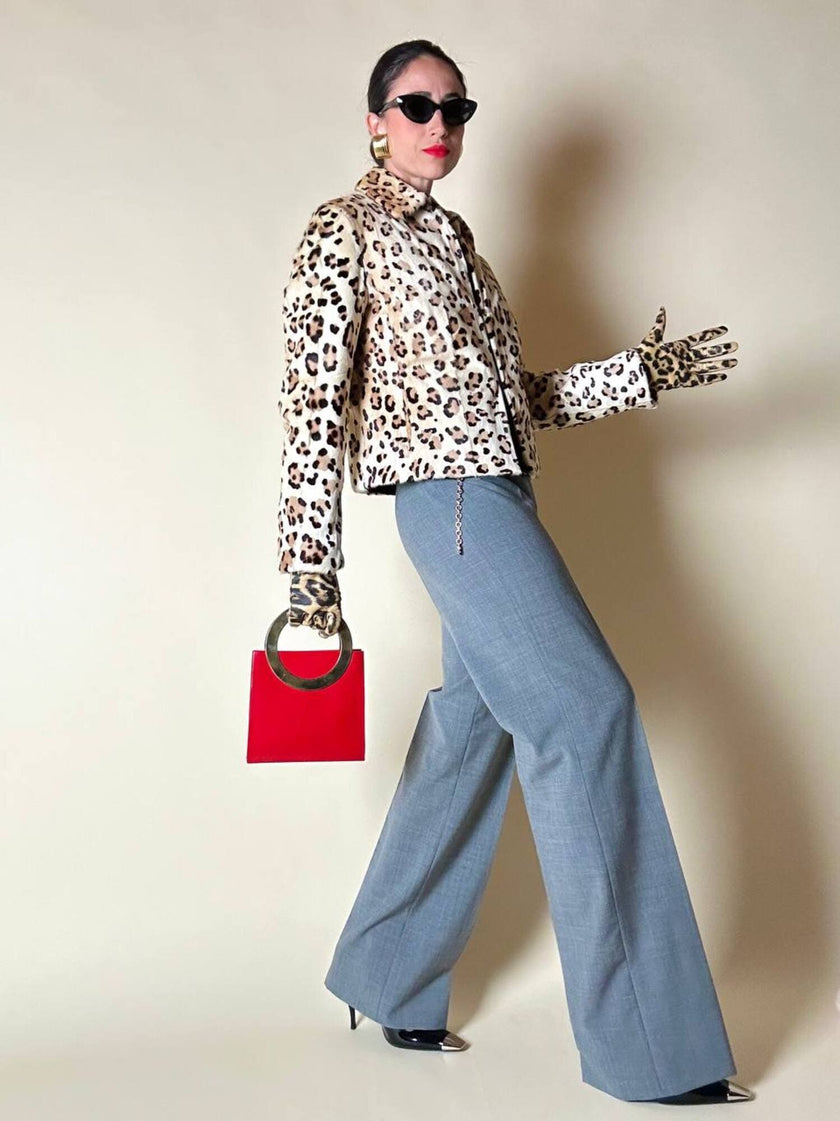 Giacca in cavallino leopardato “Iceberg”