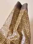 Tote bag vintage Fendi in tela monogram e marrone con finiture in pelle tortora