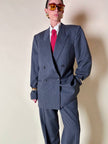 Tailleur gessato in lana grigio antracite “Yves Saint Laurent”