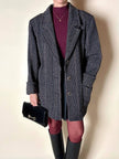 Manteau-blazer Yves Saint Laurent en tweed avec boutons bijoux logotés