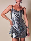 Canotta/mini dress in tessuto ologramma iridescente “Yves Saint Laurent”