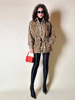 “Yves Saint Laurent” faux fur leopard print parka