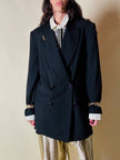 Blazer doppio petto nero con bottoni a spirale in cordino “Galanti”