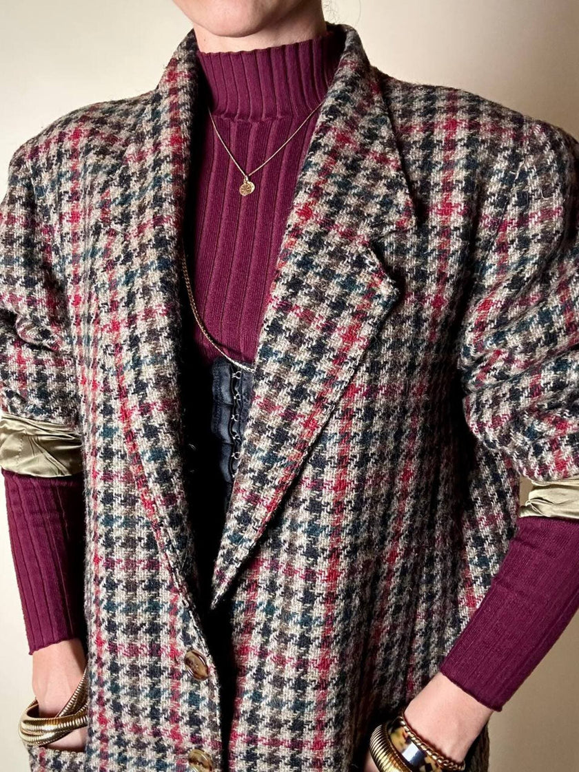 Les Copains houndstooth wool blazer