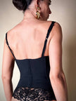 Bustier con guêpière in pizzo nero e seta “La Perla”