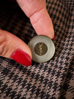 Blazer sartoriale in rasato di lana principe di Galles fango e nero