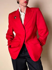 Blazer rosso in pura lana vergine