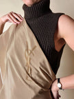Foulard Yves Saint Laurent vintage in seta a righe con monogramma YSL
