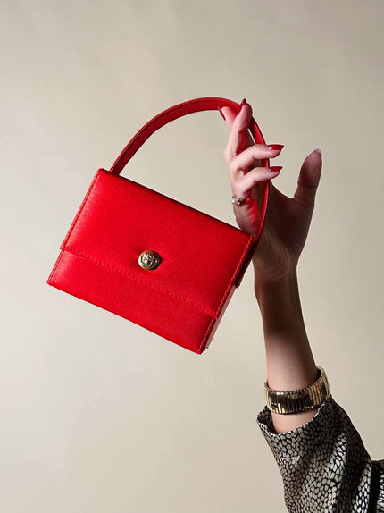 Mini bag in raso rosso “Versace Profumi”
