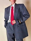 Tailleur gessato in lana grigio antracite “Yves Saint Laurent”