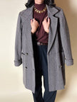 Cappotto sartoriale in lana spinata con bottoni Yves Saint Laurent