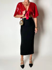 Gonna vintage Gai Mattiolo Couture modello a tubino in crèpe nero