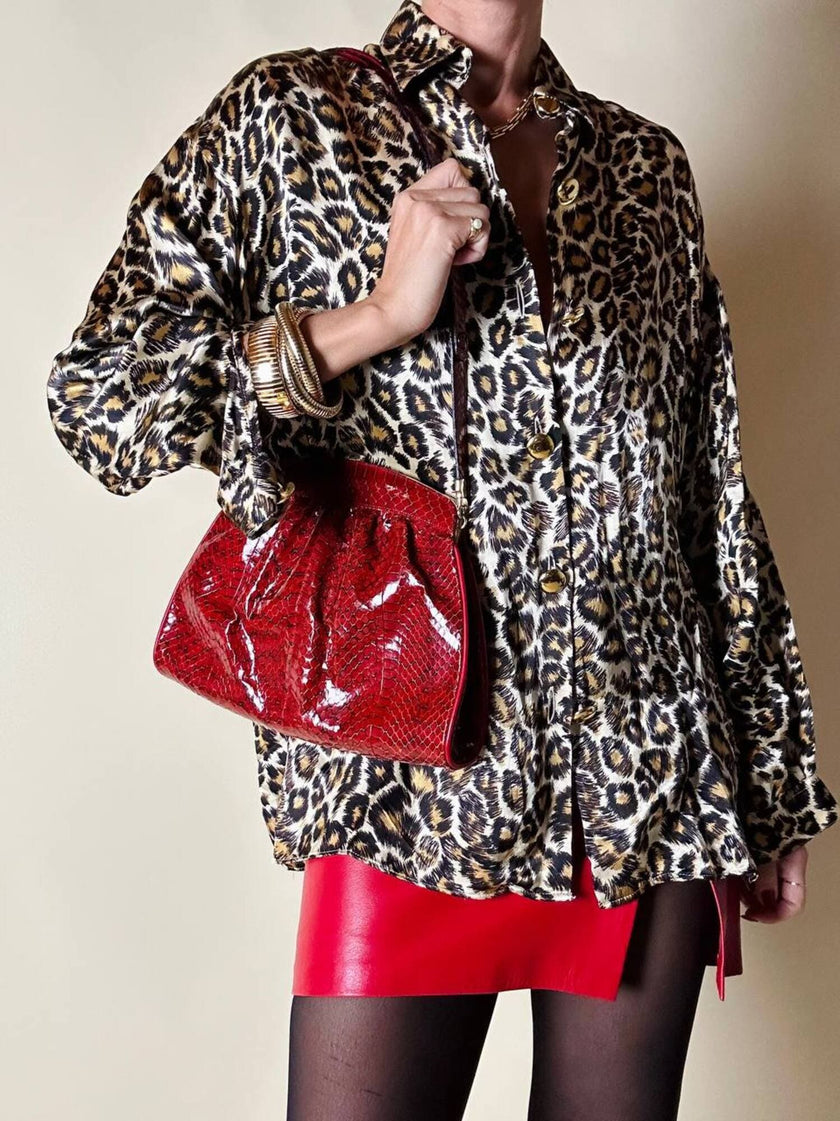 Camicia leopardata con bottoni dorati  “Nara Camicie”
