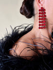 Maxi clip a fanges in cristalli rosso rubino