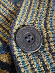 Cardigan Missoni Sport con pattern geometrico e trama tridimensionale nei toni del verde e blu