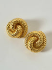 Vintage gold-tone knot clip-on statement earrings