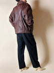 Bomber vintage stile aviator in pelle marrone Stenley