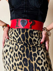 Cintura in pelle rossa I love ? “Moschino Jeans”