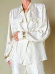 Camicia oversize in seta avorio “È Seta”