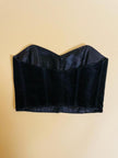 Bustier in velluto nero con scollo a cuore