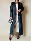 Cappotto lungo in pelle nera