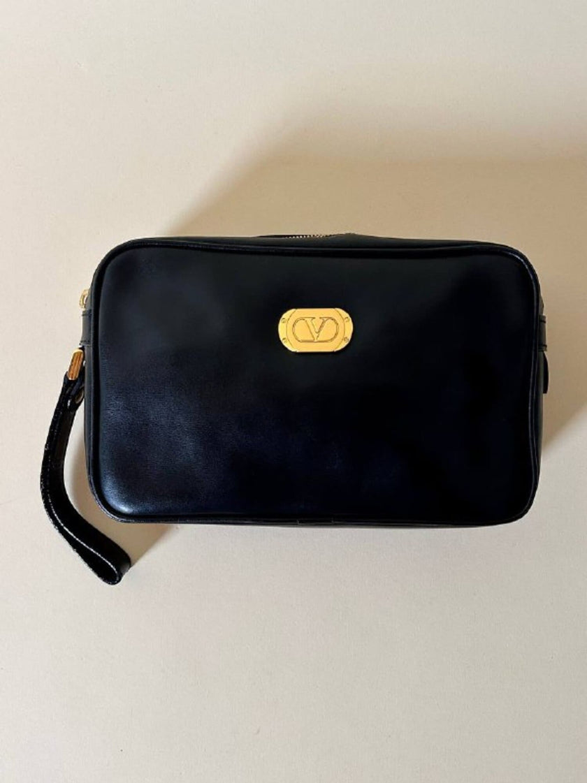 Beauty case in ecopelle nera “Valentino Garavani”