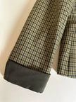 Blazer Byblos in rasato di lana pied de poule beige e verde con riporti verde oliva