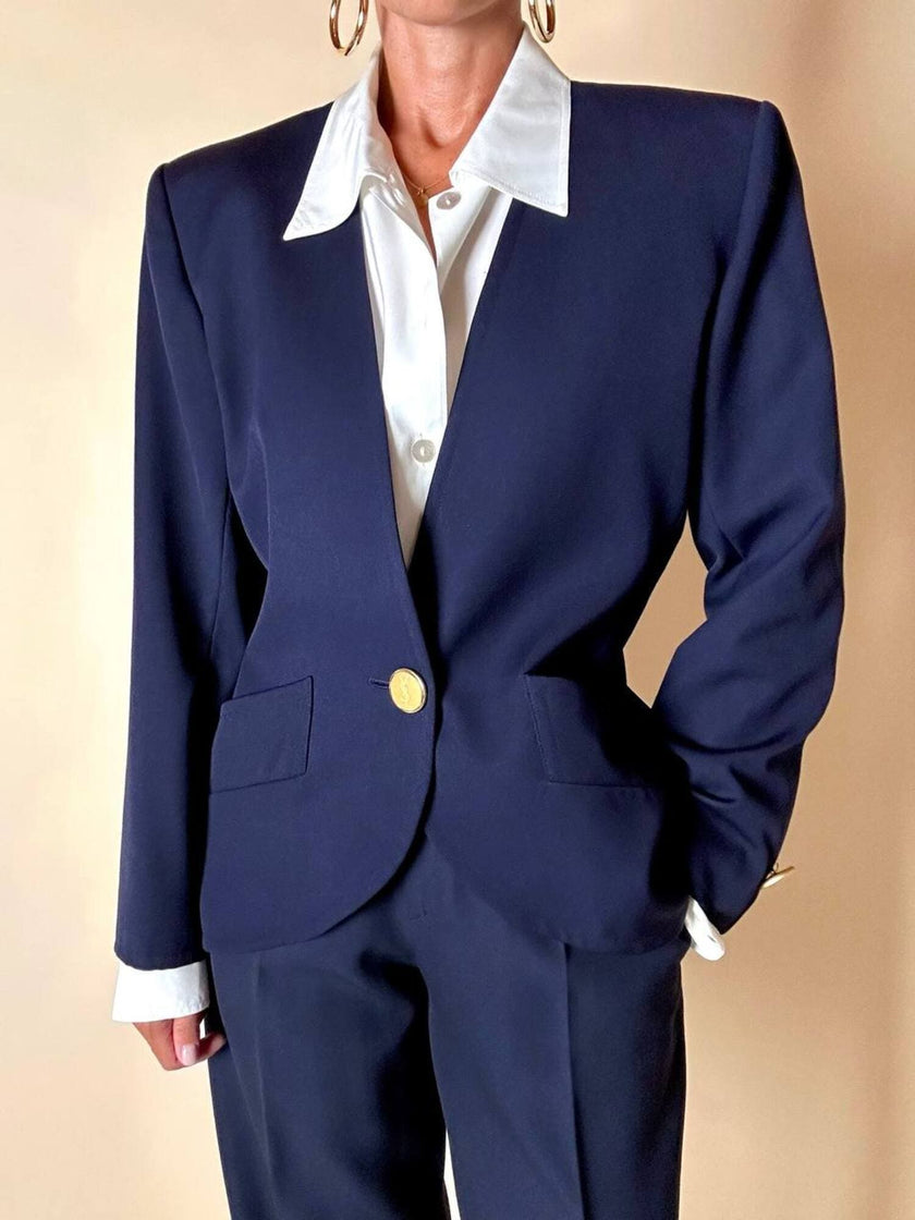 Camicia bianca Andrea Mare vintage in cotone con maxi tasche e bottoni in madreperla