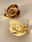 Orecchini a clip Yves Saint Laurent a forma di cuore con cabochon celesti