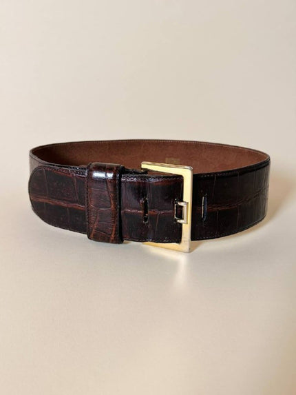 Cintura in coccodrillo marrone “Gianfranco Ferrè”